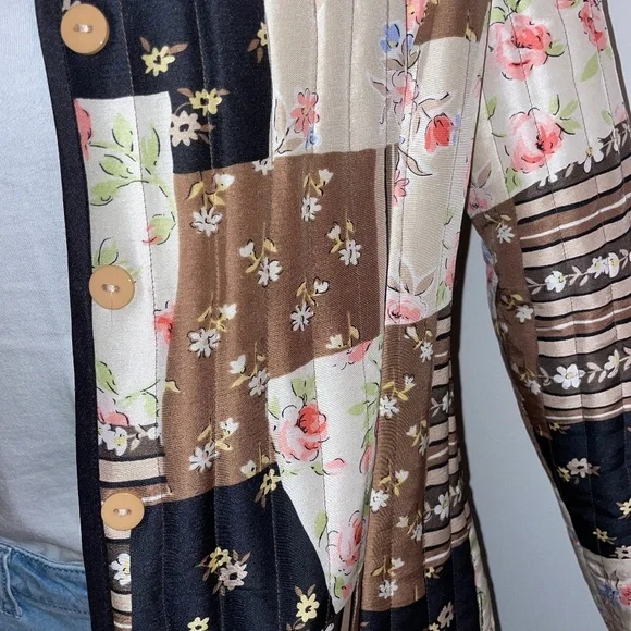 Silkland jacket patchwork silk multicolor floral medium petite - Picture 2 of 4